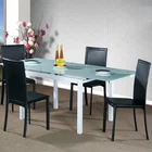 Wholesale Modern Metal Glass Top Dinner Table And Chairs Set