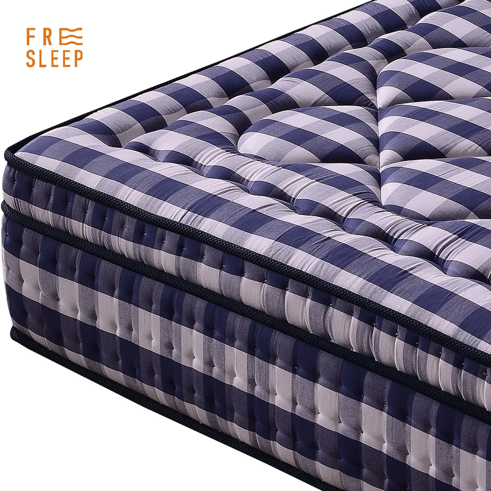 MEDIUM 50# Memory Foam Blue 3D Cotton Fabric PK pad pocket spring mattress bed queen size - Jozy Mattress | Jozy.net