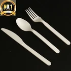 ECO Friendly Disposable Bio Cornstarch PLA Wheat Straw CPLA Biodegradable 100% Compostable Cutlery Set