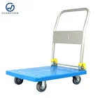 thickened plastic trolley cart with protection cover fold platform hand truck