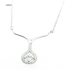 Promotional gift friendship gold plated S925 elegant diamond round drop necklace