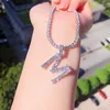foxi jewelry low MOQ hot sale letter designs rainbow gemstone pendant necklace