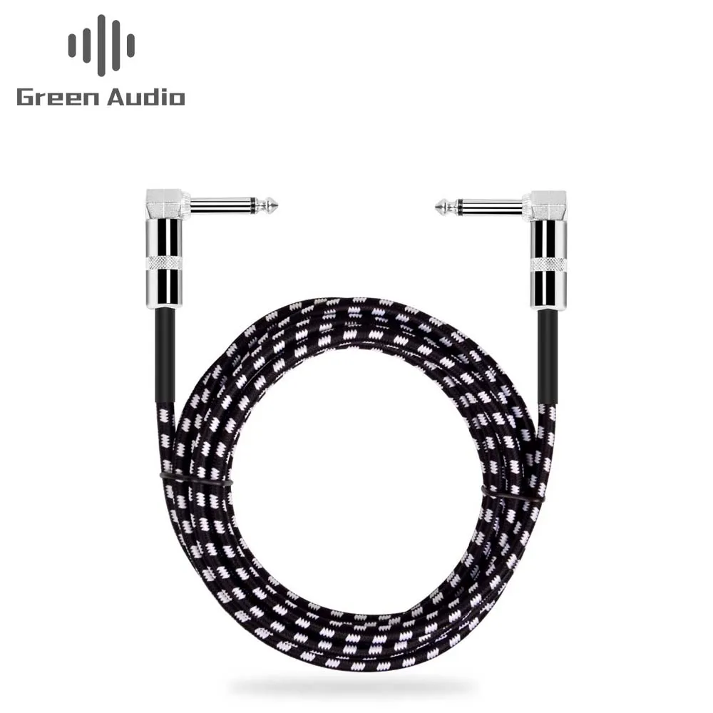 GAZ-CB31 Instrument Right Angle Jack 6.35mm Mono Cable Gold Plated Male to Male Cable for Electronic Guitar Bass Keyboard - ANKUX.COM
