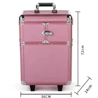 Aluminum Vanity Box Portable Hairdresser Removable Trays Train Vanity Portable Tool Box Travel Cosmetic Bag Case Aluminum Luggage Case