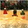 Creative Santa Claus with lights glowing balls Christmas tree ornaments and decorations