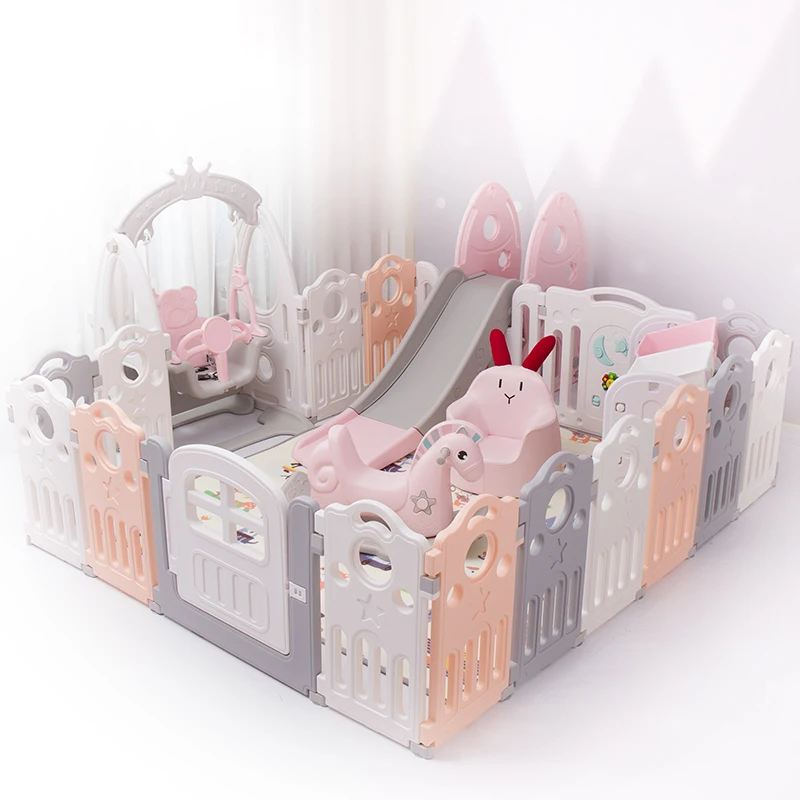 Feelkids High Quality Plastic Children's Playpen with Fence Portable Design for Bedroom & Living Room Use details