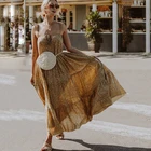 Hot Selling Beach Wear Straps Floral Print Sleeveless Clothing Women Maxi Dresses