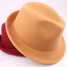 Men Women Solid Hard plain Felt Fedora Hats Trilby Caps Sunhat Jazz Gangster hat Short Brim hats