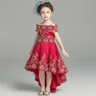 unique Kids Clothing years Girl Princess Flower Sequin Pleated Tulle Prom Gown Dress new model 2019