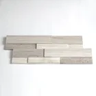 White wooden marble 3D wall marble mosaic tiles