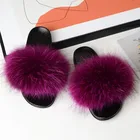 Products Fur Designer Fur Slipper 2020 New Products Raccoon Fur Short Slippers Color Fur Slide