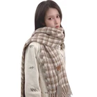 Shawl Lady Custom Designer Style Made Plaid Neck Warm Autumn Thick Winter Scarf