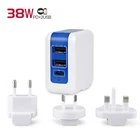 Wontravel 38W Quick Charge QC3.0 Type C PD Travel USB Wall Charger US EU UK Plug adapter