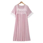 Manufacturer Wholesale Womens Summer Sleeping Wear Lingerie Robe Short Sleeve Lace Lounge Wear Dress