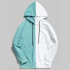 2 Colors Sweatshirts Men Fashion 2 Colors Split Joint Pullover Plus Size Hoodies Sweatshirts