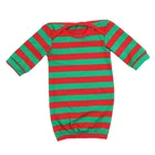 卸売 2019 ホット販売! 幼児女の子クリスマス長袖ガウン赤とグリーンワイドストライプ綿イブニングガウン