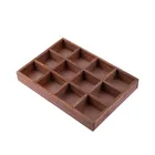 Desktop manually organize decorative large wooden tray with compartments