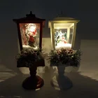 ホット販売のバッテリーはノベルティ白色樹脂雪だるまカップル Xms 木 Led クリスマス花輪雪ランタン失敗と雪