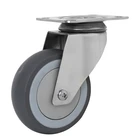 Metal Body Medical 4 In Thread Stem And Lock Tpr Wheel Castor