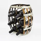 Wine Rack Bottle Rack Wine Barrel Shape 6 Bottles Metal Wine Rack
