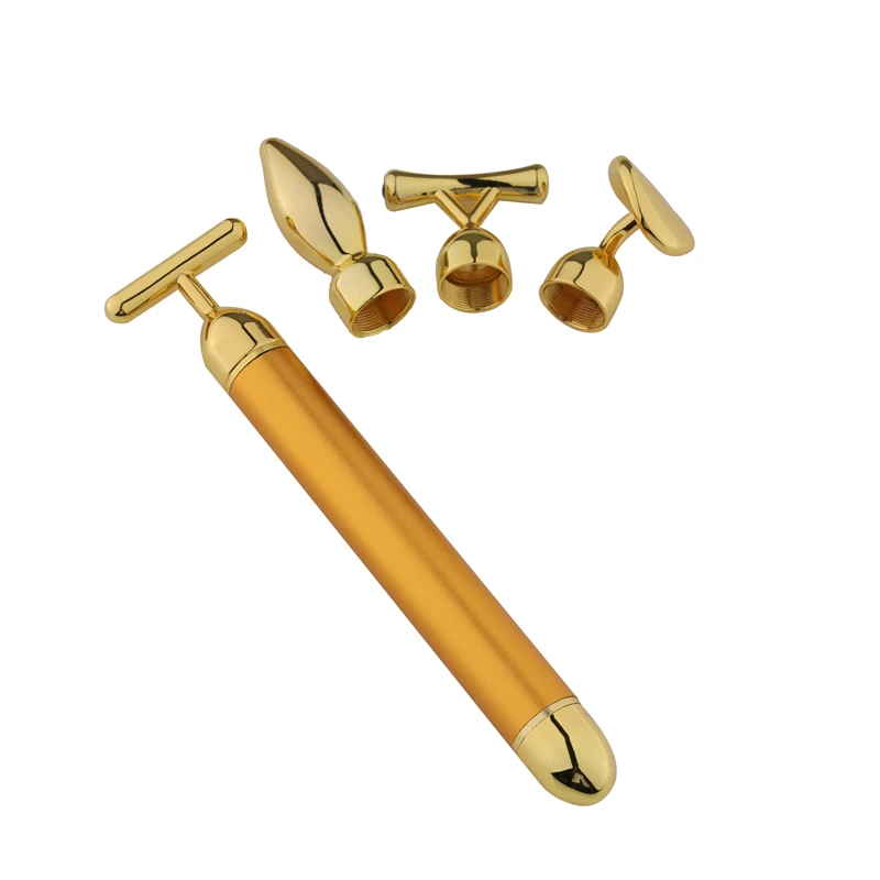 Customized 4 in 1 24K Energy Beauty Bar for Home Use Portable Handheld Gold Energy Beauty Bar Hot Slimming Facial Massager