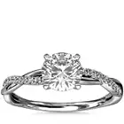 Diamond Ring Rings Rings Customize Petite Twist Diamond Engagement Ring In 14k White Gold Wedding Rings
