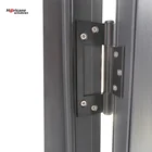 New design factory price modern entry black powder coated exterior glass aluminium double door for sale