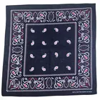 Print Logo Cotton Square Bandana Navy Blue 100% Cotton