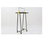 Hot clothes shop shelf fixtures metal iron retail stand clothing store display rack with 4 wheels