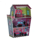 Hot selling DIY wooden doll house kids birthday gift toys cute doll house girls like splicing doll house