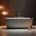 Modern Whirlpool resin stone freestanding bath tub easy to clean portable bathtub for adults