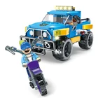 Thunder police set of toys intercepts multi-purpose vehicles DIY Children's building block toys car legoed