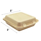 100% biodegradable Best Sale Safety microwave White Brown Sugarcane Bagasse Paper Takeout Containers Box