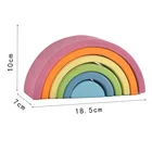 Wooden Blocks Grimm's Small Mini 6-Piece Rainbow Nesting Juguete De Madera Wooden Blocks Stacker