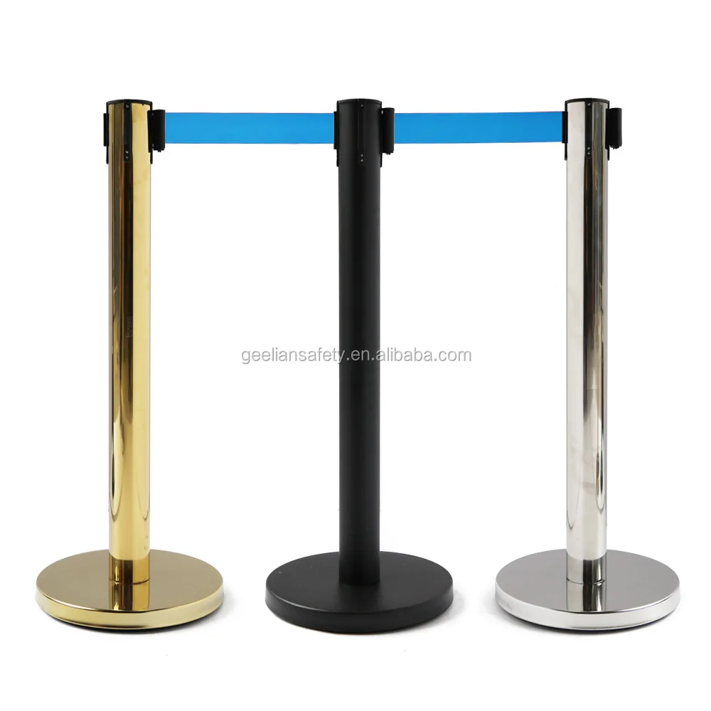 Retractable Belt Queue Line Stand Rope Barrier Crowd Control