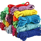 Youki custom fashion good quality half round shoe lace 6 mm wide 0.5-1.2m length , wholesale custom Oval shoelaces