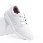 Custom Breathable Plain White Sneaker For Women Ladies Casual Sports Shoes Mesh Upper