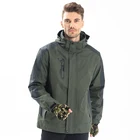2 Detachable Men's Jacket 2 Pcs Set 3-in-1 Waterproof 3000mm 3 Layers Windproof Coating 1100g Liner Double-sided Velvet