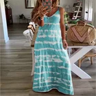 New Design One-Piece Women Long Dress Tie Die Ladies Casual Plus Size Dresses