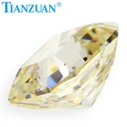 6A cubic zirconia asscher shape MN color light yellow color CZ loose gemstones