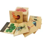 BO003 Plants and Animals Puzzles Montessori materials wooden educational toys for kids learning