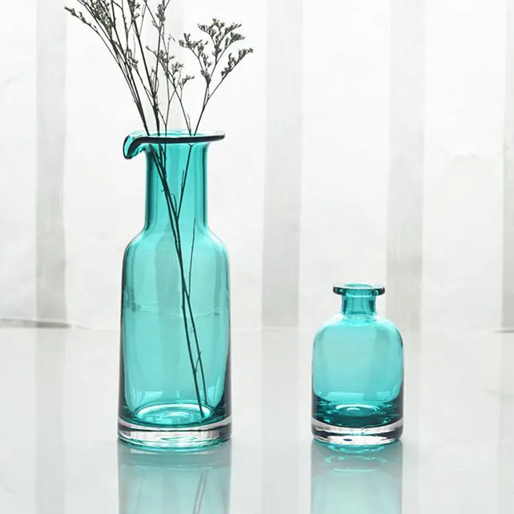 Bouche soufflé vase en verre clair/verre vase