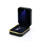 Fashion LED Ring Pendant Bangle Bracelet Storage Box Jewelry Display Holder Case Jewelry Decor Accessory present