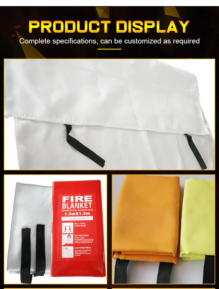 custom Family use small fire Thickness uncoated fireproof fire blankets 