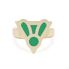 Green grinding enamel adjustable real gold plated taurus ring friendship rings as gifts
