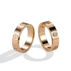Fashion Cross Screw Zircon titanium steel Rivet hole rings
