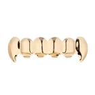 Fake Braces False Metal Gold plated Braces Hip Hop Denture Teeth Grillz body jewelry