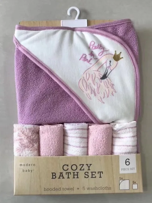 kids baby hooded towel washcloth set feeding washcloth 6pcs sets