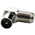 F-Type Connector, F-Type Female to TV PAL Male plug Coax Antenna Jack RF Adapter CTAV Coupler, 90 Degree Right Angle