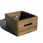 Wood Crate Primitive Folk Art Rustic Farmhouse Decor Storage Custom Finish Wooden Bin Box Natural